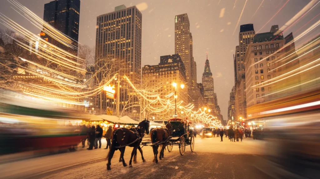 Shoppers walk through the Columbus Circle market