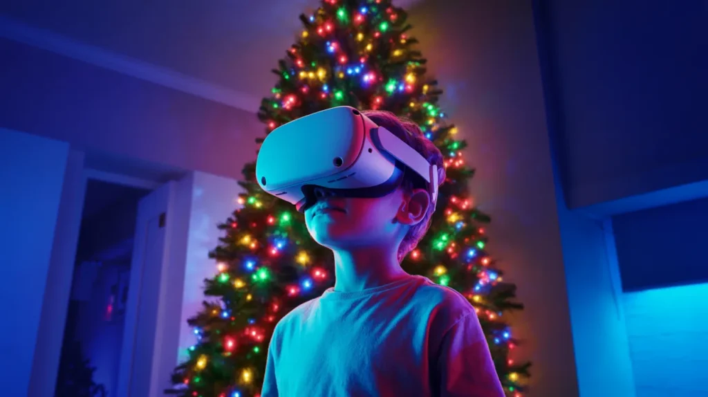 Tech Gift Excitement Kids’ VR Christmas Morning
