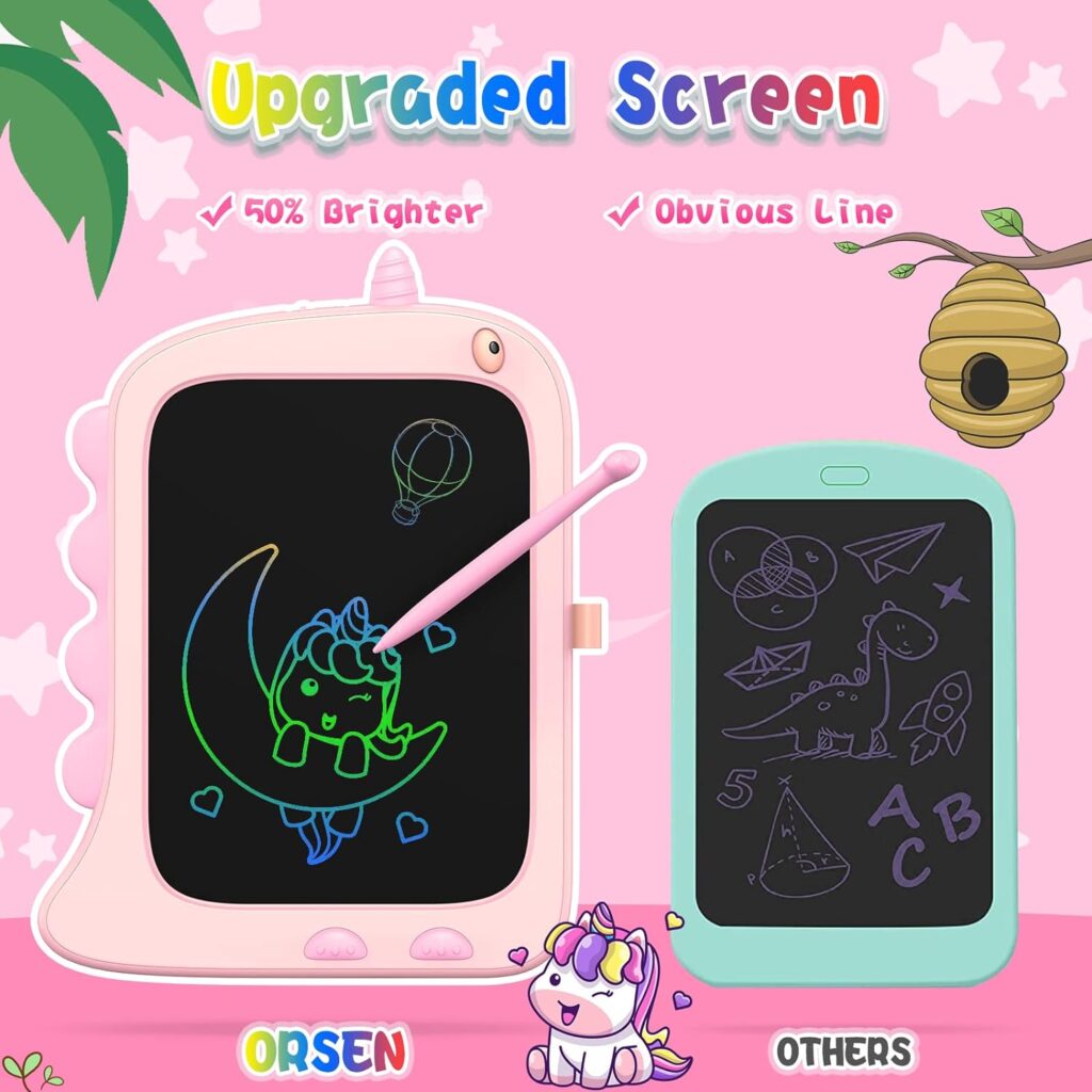 ORSEN LCD Writing Tablet Toys, 8.5 Inch Doodle Board Drawing Pad Gifts for Kids, Dinosaur Drawing Board for Christmas Birthday Gift for Toddler Boys Girls 2 3 4 5 6 Years Old-Green