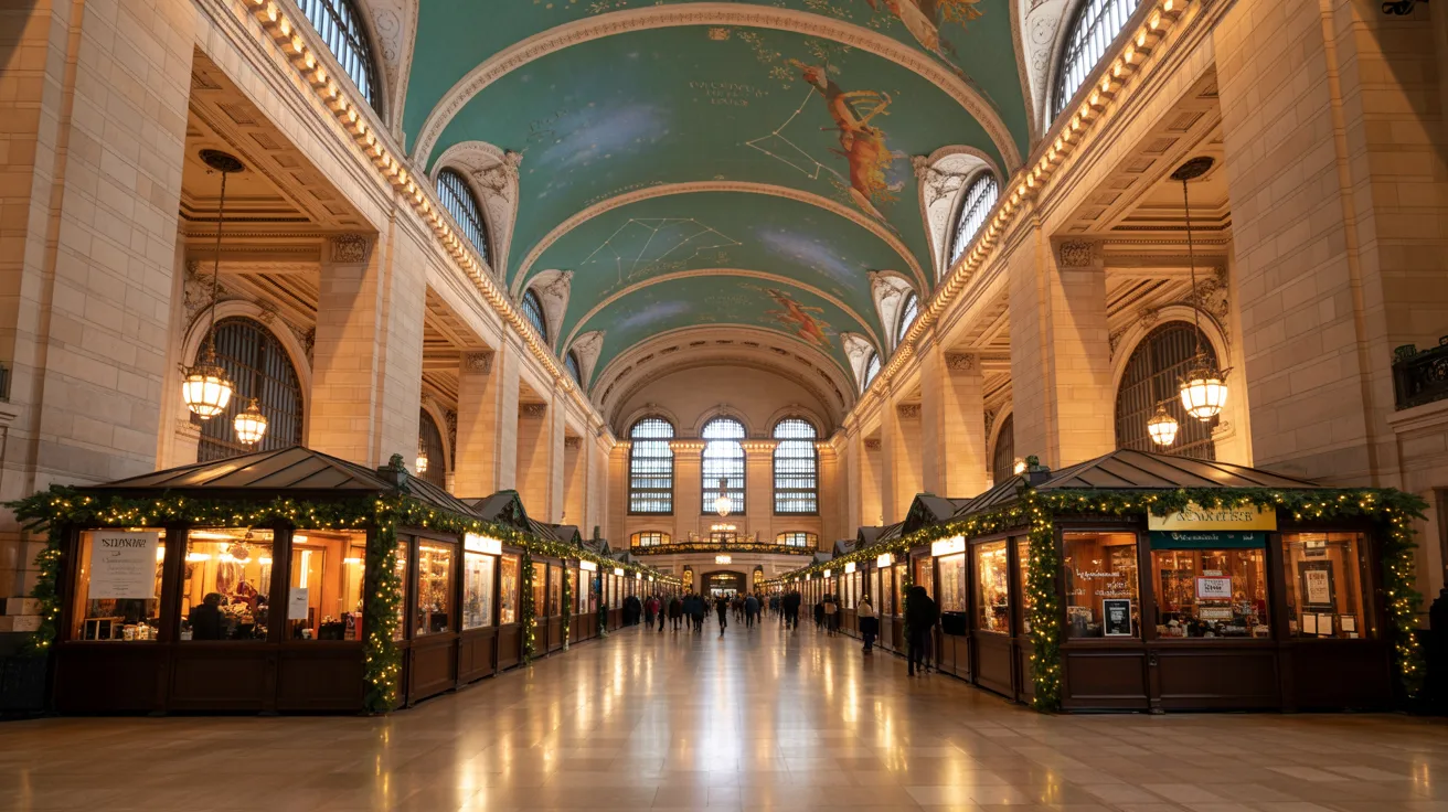 Interior of Grand Central Terminal’s Vanderbilt Hall during Christmas